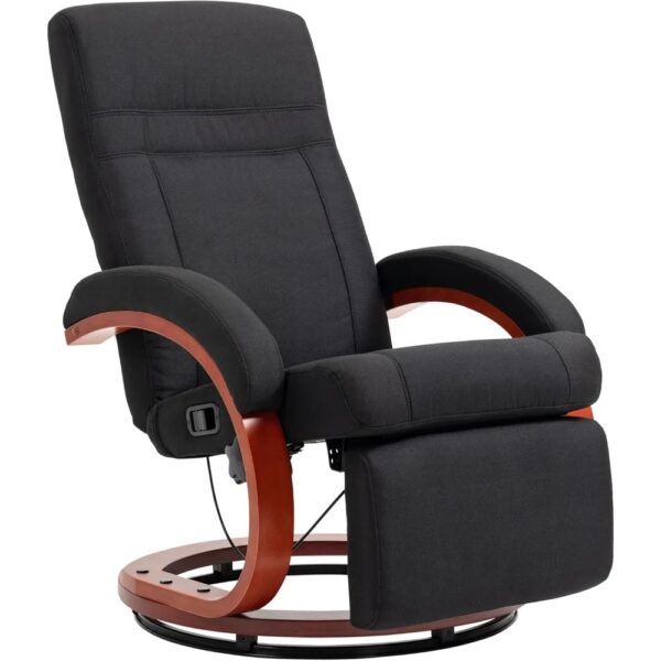 New Recliner Chair for Adults Adjustable Swivel with Footrest Padded Arms and Wood Base Chair