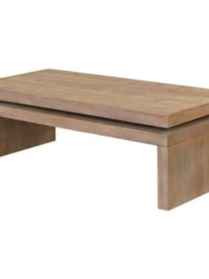 New Natural Wood Coffee Table for Living Room Rectangle Cocktail Rustic Table