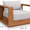 New Outdoor Wood Patio Chair Weather-Resistant Cushions Ideal Club Chair