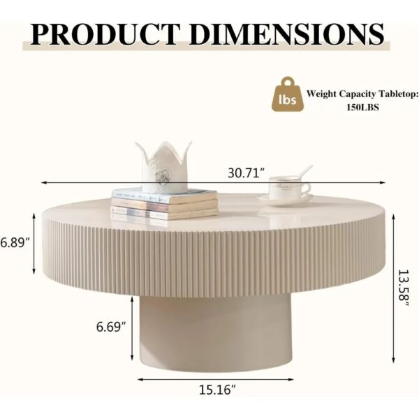 New Walnut Coffee Table Round Wood Modern Solid Handcrafted Tea Table