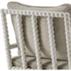 New Linen Fabric Spindle Accent Chair with Wood Frame Spool High Resilience Spring Cushion and Armrest Pads Chair