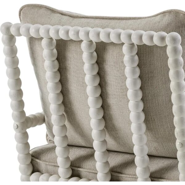 New Linen Fabric Spindle Accent Chair with Wood Frame Spool High Resilience Spring Cushion and Armrest Pads Chair
