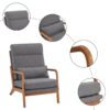 New High Back Solid Wood Armrest Backrest Iron Frame Linen Indoor Leisure Chair